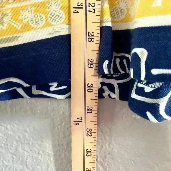 Nautica Mens Polo Yellow Blue Stripe Fish Short Sleeve Casual Polo Size Medium - Picture 5 of 6